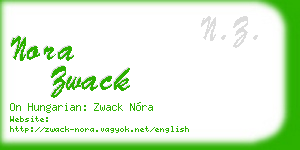 nora zwack business card