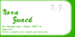 nora zwack business card